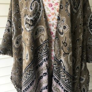 Paisley Thick Winter Kimono Olive Green